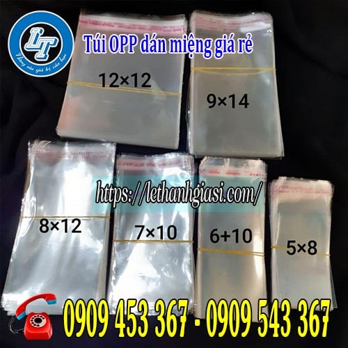 Túi opp dán miệng nhiều kích cỡ giá rẻ Túi opp dán miệng