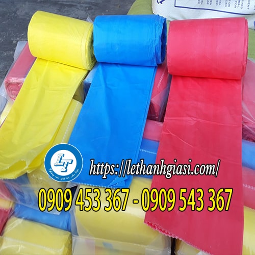 Túi rác cuộn 3 màu có gân xé tiện lợi Túi rác cuộn 3 màu
