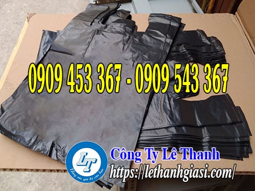 Túi xốp hai quai đen bóng giá rẻ Túi xốp hai quai đen bóng giá sỉ