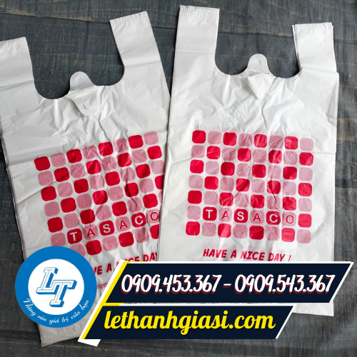 Túi ni lông 2 quai siêu thị in lụa Túi ni lông 2 quai siêu thị
