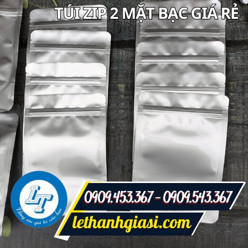 Túi zip 2 mặt bạc