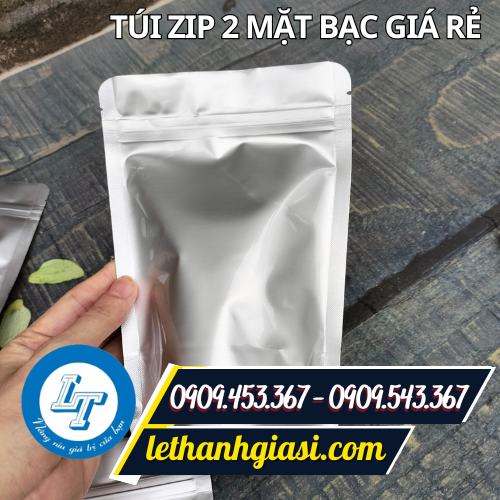 Túi zip 2 mặt bạc Túi zip 2 mặt bạc