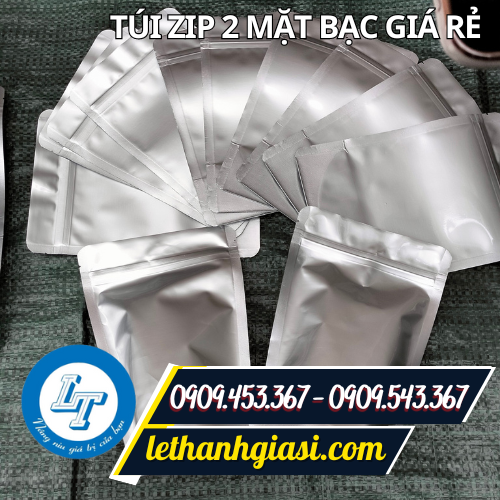 Túi zip 2 mặt bạc