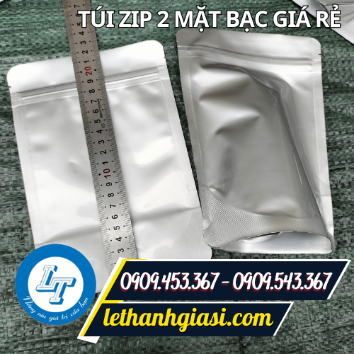 Túi zip 2 mặt bạc Túi zip 2 mặt bạc