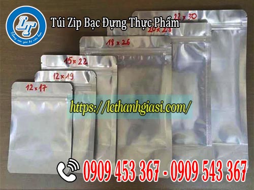 Túi zip bạc đựng thực phẩm nhiều kích thước giá rẻ Túi zip bạc đựng thực phẩm