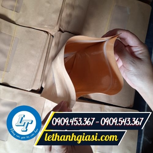 Túi zip giấy kraft miệng vuốt mép chắc chắn Túi zip giấy kraft miệng vuốt mép chắc chắn