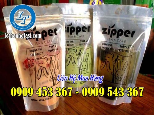 Túi zip một mặt bạc đựng trà sữa an toàn Túi zip một mặt bạc