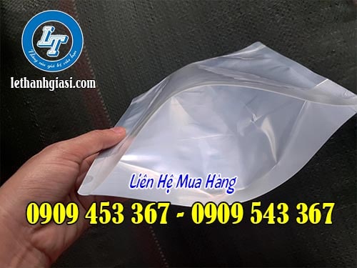 Túi zip một mặt bạc có đáy rộng Túi zip một mặt bạc