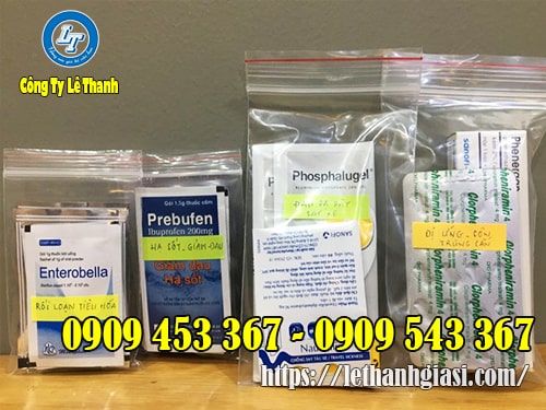 Túi zip đường chỉ đỏ nhiều size đựng thuốc tây Túi zip đường chỉ đỏ