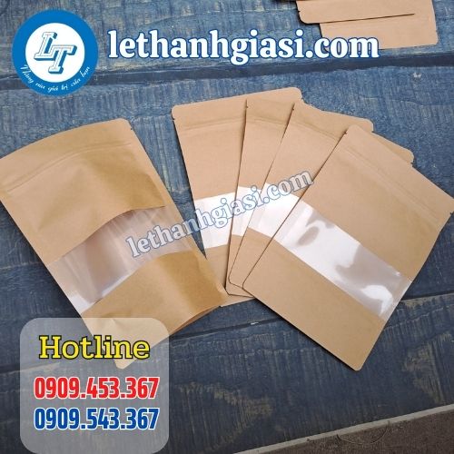 túi zipper giấy đáy đứng có cửa sổ túi zipper giấy đáy đứng có cửa sổ