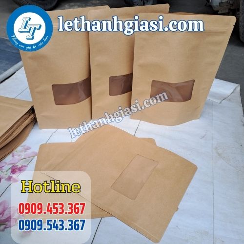 túi zipper giấy kraft cửa sổ nhỏ túi zipper giấy kraft cửa sổ nhỏ