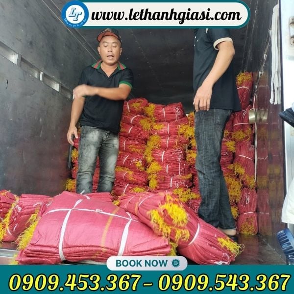 Giao bao tải dứa màu đỏ cho khách Giao bao tải dứa màu đỏ cho khách