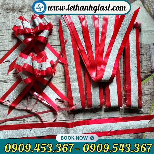 Nơ rút gói giỏ quà sang trọng Nơ rút gói giỏ quà sang trọng