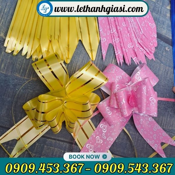 Nơ gắn giỏ quà nhiều màu Nơ gắn giỏ quà nhiều màu