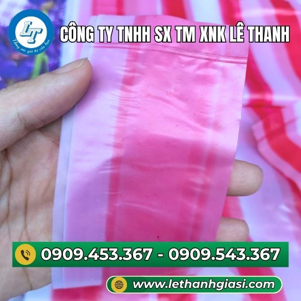 Túi xốp sọc đỏ 2 quai xách Túi xốp sọc đỏ