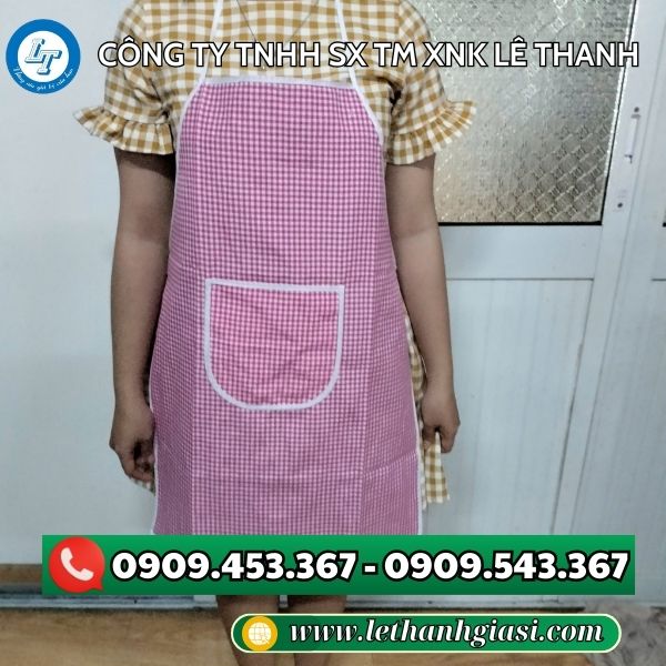 Tạp dề kaki caro bền đẹp giá tốt Tạp dề kaki caro nhiều màu