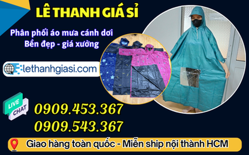 Phân Phối Sỉ Áo Mưa Cánh Dơi Nhiều Mẫu – Nhận In Logo Theo Yêu Cầu