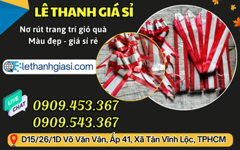 NƠ KIM TUYẾN SỌC ĐỎ GÓI GIỎ QUÀ XINH – GIÁ SỈ RẺ TẬN GỐC