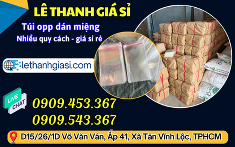 Túi OPP Dán Miệng Trong Suốt Nhiều Size Giá Sỉ