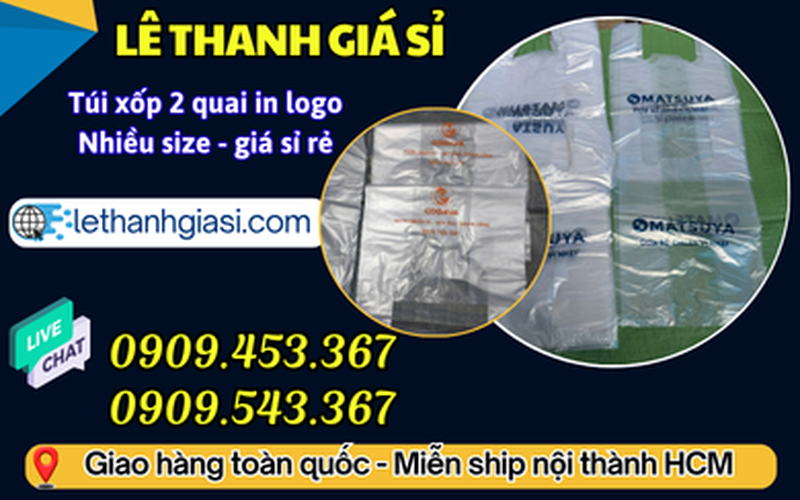 Túi xốp trong suốt in logo theo yêu cầu giá rẻ giao toàn quốc