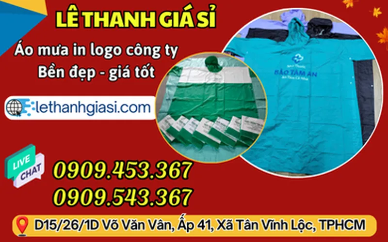 Áo mưa in logo công ty theo yêu cầu giá tốt