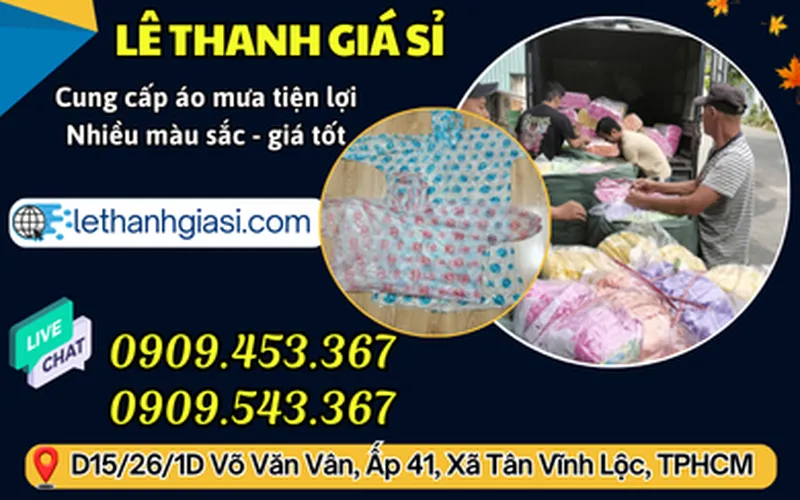 Địa chỉ bán sỉ áo mưa tiện lợi giá rẻ tại TP.HCM