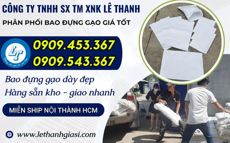BÁN SỈ BAO ĐỰNG GẠO 5KG MÀU TRẮNG GIÁ RẺ
