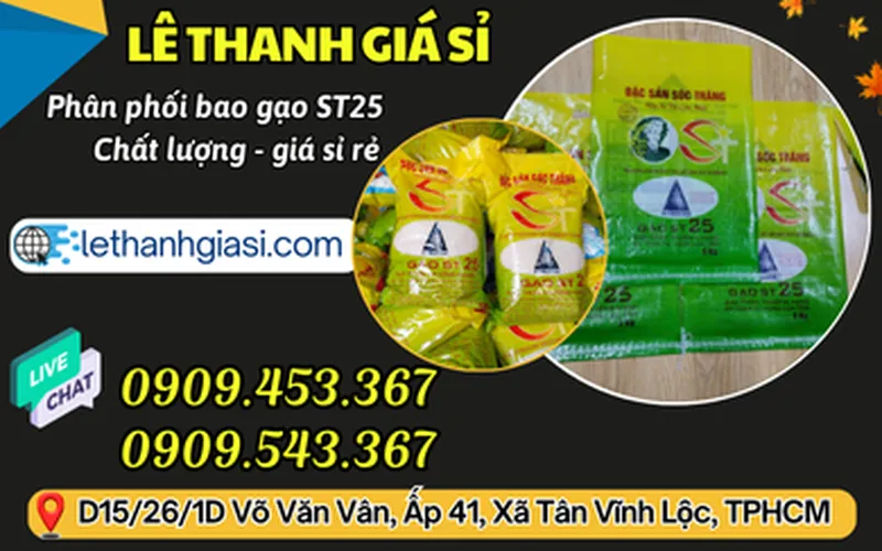 BÁN SỈ BAO ĐỰNG GẠO ST25 GIÁ RẺ