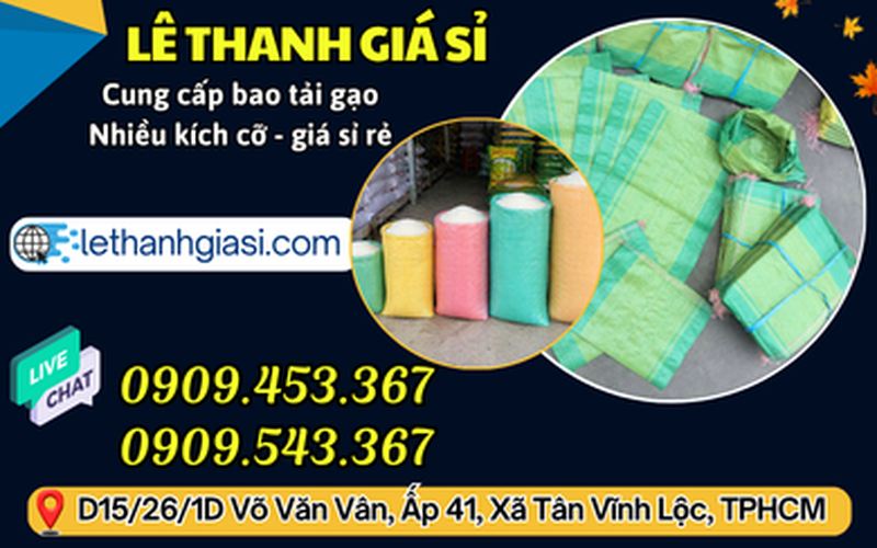 Bao tải gạo nhiều kích cỡ 5kg đến 50kg giá sỉ