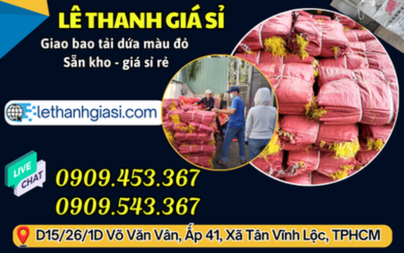 Kho Bao Tải Dứa Màu Đỏ Giao Sỉ 20.000 Bao Cho Đại Lý