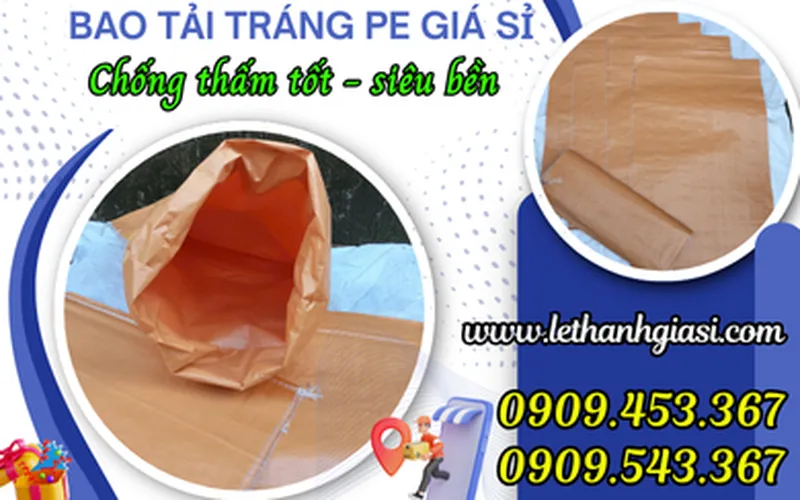 BÁN BUÔN BAO TẢI MÀU CAM 50X80CM TRÁNG PE GIÁ SỈ RẺ