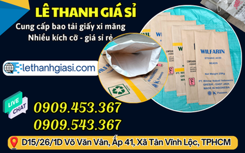 Địa chỉ bán bao tải giấy xi măng cũ giá sỉ uy tín