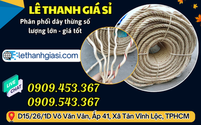 Dây thừng PP cuộn lớn đóng bao giá sỉ