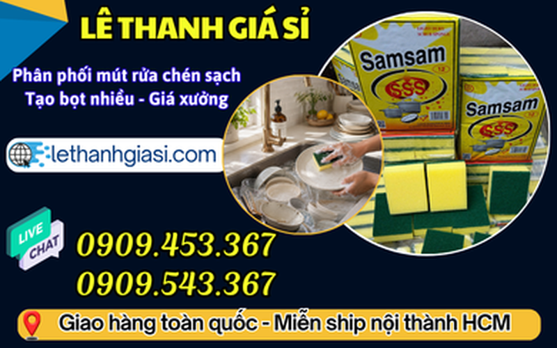 Bán Sỉ Mút Rửa Chén Tạo Bọt Nhiều Loại Tốt Giá Rẻ