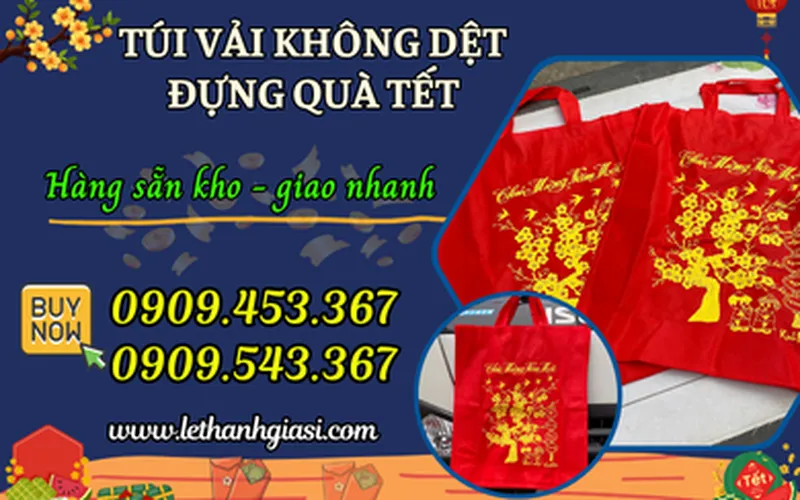 NGUỒN SỈ TÚI VẢI ĐỰNG QUÀ TẾT GIÁ RẺ CẠNH TRANH
