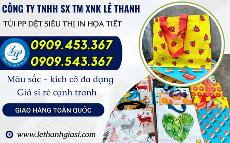 NƠI LẤY SỈ TÚI PP DỆT SIÊU THỊ CÓ QUAI XÁCH TIỆN LỢI GIÁ RẺ