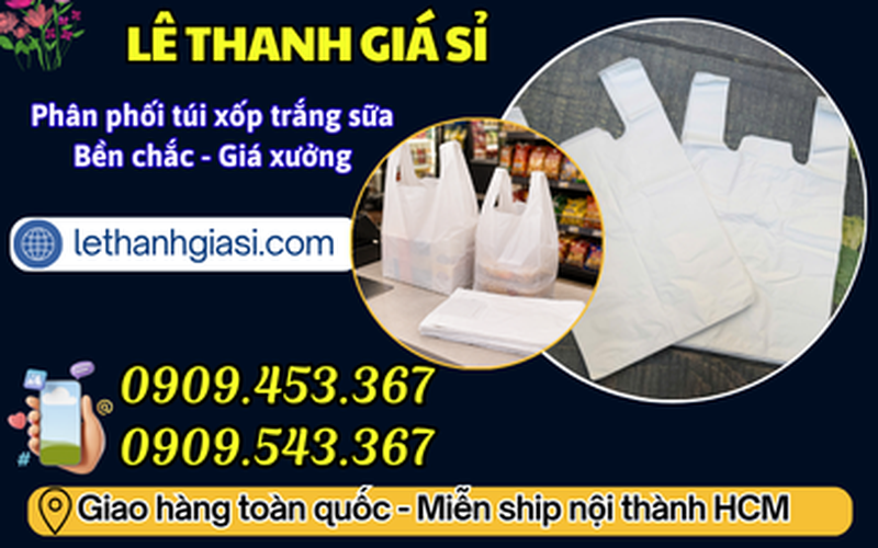 Túi Xốp Trắng Sữa Trơn Giá Sỉ Số Lượng Lớn