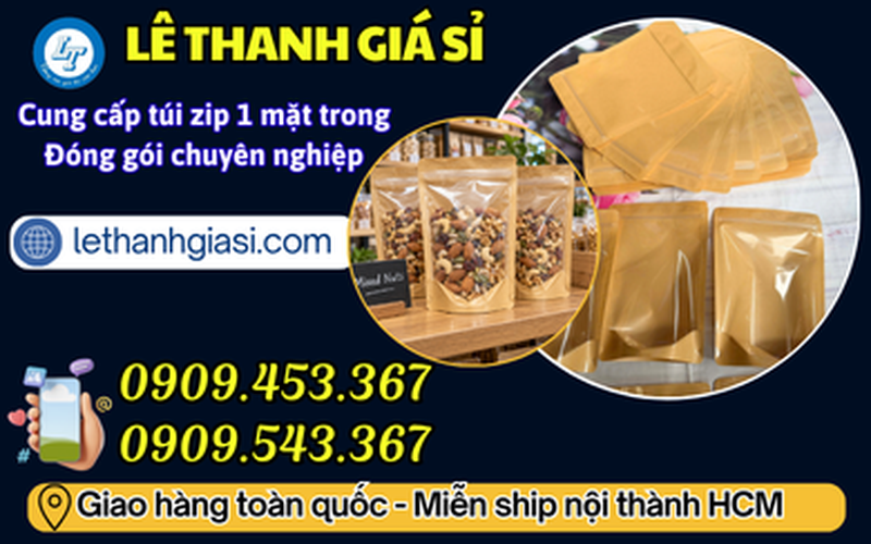 Túi Zip Giấy Kraft 1 Mặt Trong Giá Xưởng Cho Khách Sỉ