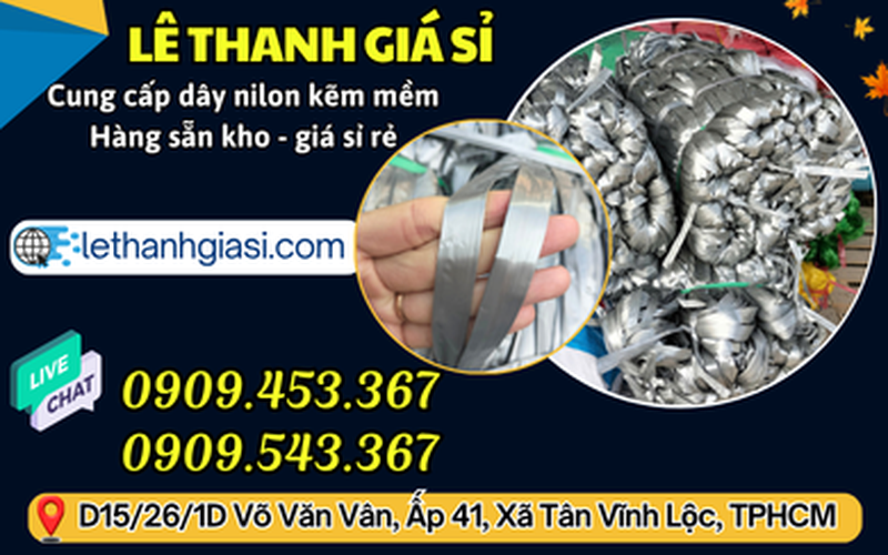 Dây nilon bẹ xám cục 25kg giá sỉ rẻ sẵn kho