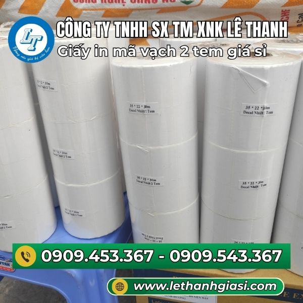 Giấy in mã vạch 2 tem