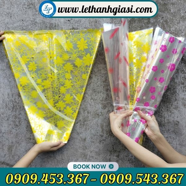 Túi bóng kiếng bọc hoa nhiều màu Túi bóng kiếng bọc hoa