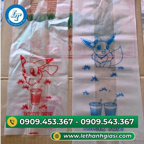 Túi đựng ly in hình Pikachu Túi đựng ly in hình Pikachu