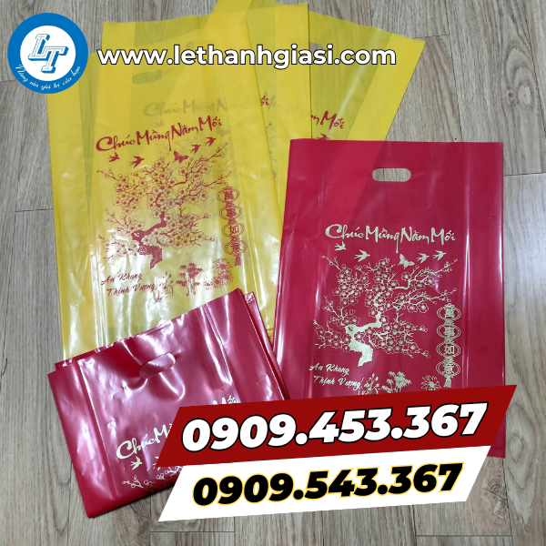 Túi hột xoài in chữ chúc mừng năm mới