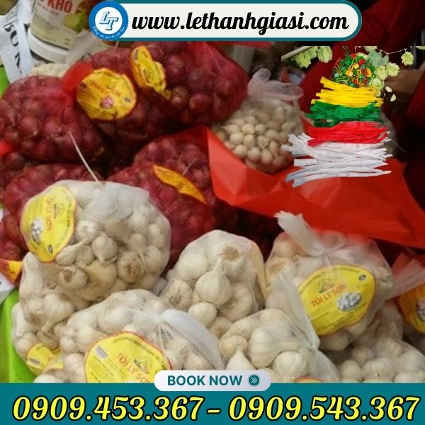 Bề mặt túi lưới thoáng khí đựng hành tỏi Bề mặt túi lưới thoáng khí