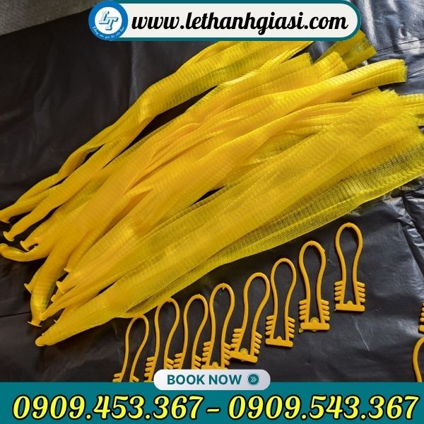 Túi lưới nhựa màu vàng Túi lưới nhựa màu vàng