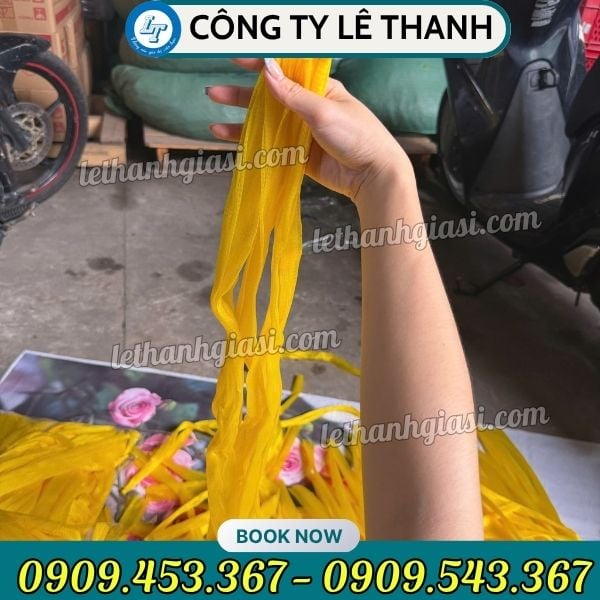 Túi lưới đựng nông sản màu vàng Túi lưới đựng nông sản
