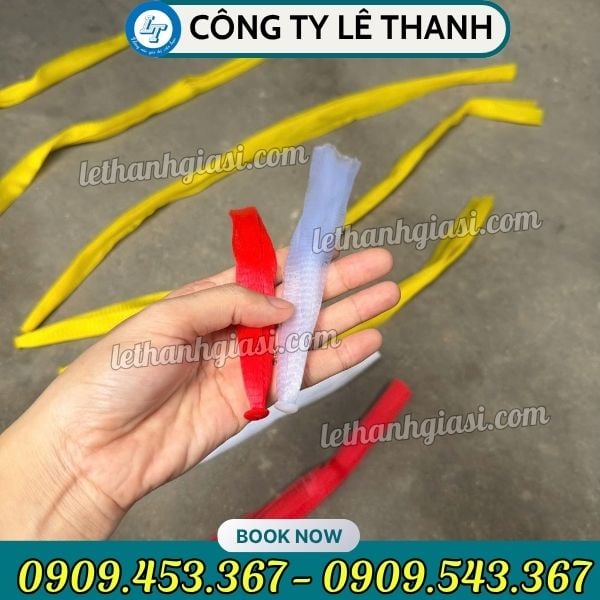 Túi lưới nhựa có đáy ép nút chắc chắn Túi lưới nhựa nhiều màu