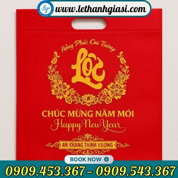 Túi vải không dệt đựng quà tết Túi vải không dệt đựng quà chúc tết