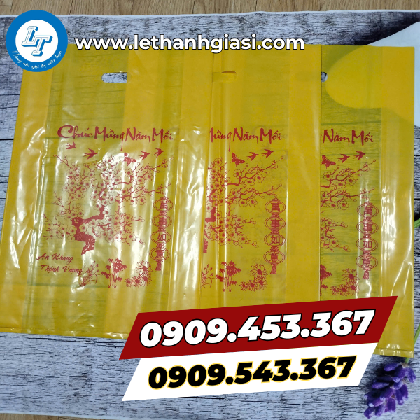 Túi hột xoài in chữ chúc mừng năm mới Túi hột xoài in chữ chúc mừng năm mới