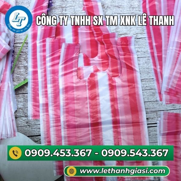 Túi xốp sọc đỏ giá tốt tận xưởng Túi xốp sọc đỏ